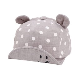 PythJooh Baby Girl Boy Smile Face Sun Hat Baseball Caps Toddler Kid Spring Summer Cute Bear Ears Sun Protection Hats for 6-24Months Grey