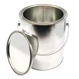 hBARSCI 1 Gallon Metal Paint Can with Ears, Bail, and Lid - Made in The USA from Partially Recycled Metal - 100% Recyclable
