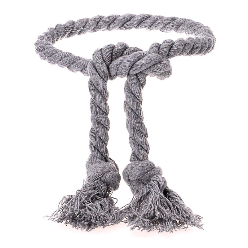 Btsky Handmade Curtain Tie Backs Cotton Rope Grey