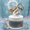 SEWACC 2pcs Couple Swan Ornaments, Mini Swan Figurines for Home