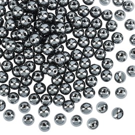 OLYCRAFT 420pcs 6mm Natural Hematite Beads Gemstone Black Round Bead Strand Non-magnetic Hematite Bead for Necklaces Bracelets Jewelry Making DIY Crafts