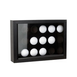Golf Balls Display Case with EVA Foam Protection, Wall Mount & Desktop Golf Ball Holder Display Case Shadow Box Hold up 15 for Collector, 12.3 x 8.86 x 2.56 Inch