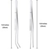 MIUPOO Stainless Steel Tweezers Long, Curved Tweezers, Long Straight Tweezers,