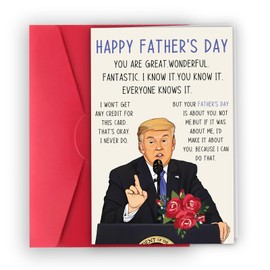 XXDJLP Funny Trump Father’s Day Card for Dad Grandpa, Humorous Fathers Day Card for Dad from Son Daughter, Unique for Him Men, for Husband from Wife