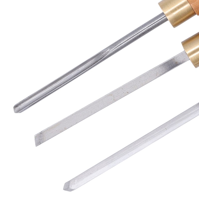 3Pcs Wood Lathe Turning Tool Chisel Beech Handle Steel Insert