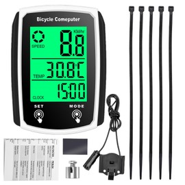Bike Computer, 19 Functions IP54 Waterproof GPS Speedometer Odometer, Wired Cycling Computer Touch Screen with LCD Backlit Touch Screen, Men Universal Cycle Computer Bike Speedometer