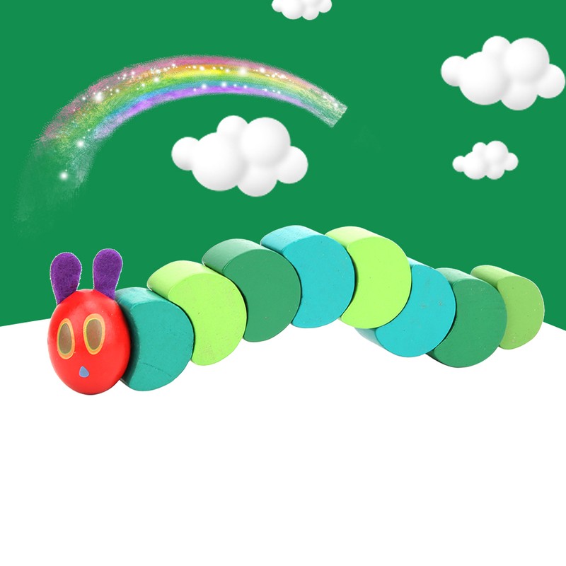 5PCS Children's Wooden Worm Toy Hungry Caterpillar Early Education Blocks