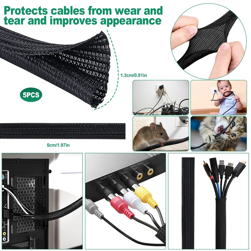 Pack of 500 Cable Management Kit, Cable Management with Cable