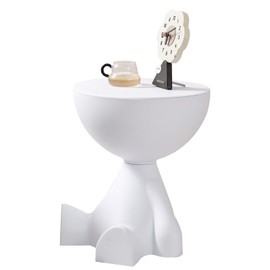 Mini Side Table, Circle Coffee Table, Nightstand, Mini End Tables Accent Living Room Bedroom Balcony Office, Bedside Home Decor for Living Room, Bedroom, Small Spaces, Easy Assembly (White)