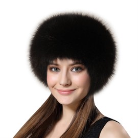 Lifup Women's Faux Fur Hat Cossack Russian Hat Cossack Hat for Travel, Skiing, Hiking, black 1