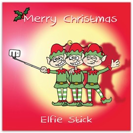 Twizler Funny Christmas Card Elves Selfie Stick - Merry Christmas Card Funny - Xmas Card - Mens Christmas Card for Him Husband Son Dad - Womens Christmas Card for Her Wife Daughter Mum