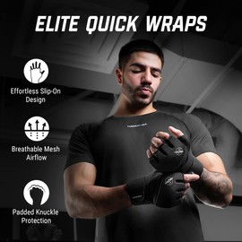 Hayabusa Elite Quick Wraps - Black, X-Large