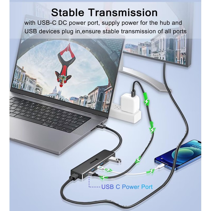 USB 3.0 to HDMI Adapter, USB 3.0 Hub with HDMI