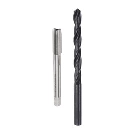 uxcell Tap and Drill Bit Set, 5/16-36 UNS Thread Tap & 9/32" Black Oxide Twist Drill Bit, Straight Flute Tap Tapping Threading Repair Tool Kit
