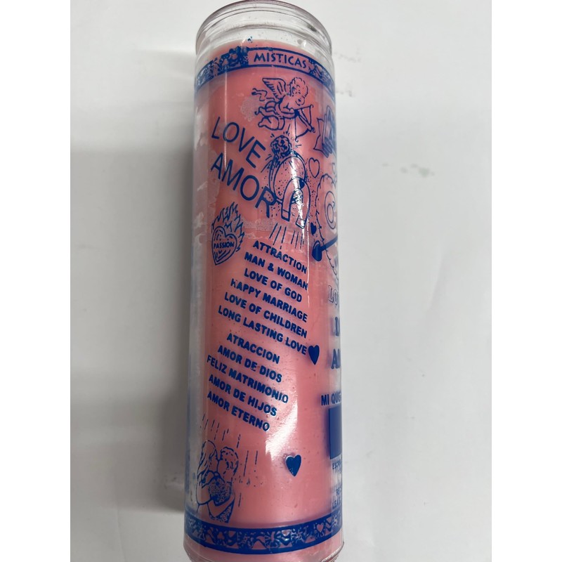 Adam & Eve (Adan & Eva) Unscented Pink Pillar Candle