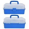 Plastic Storage Box Portable 3 Layer Folding Handheld Tool Organizer