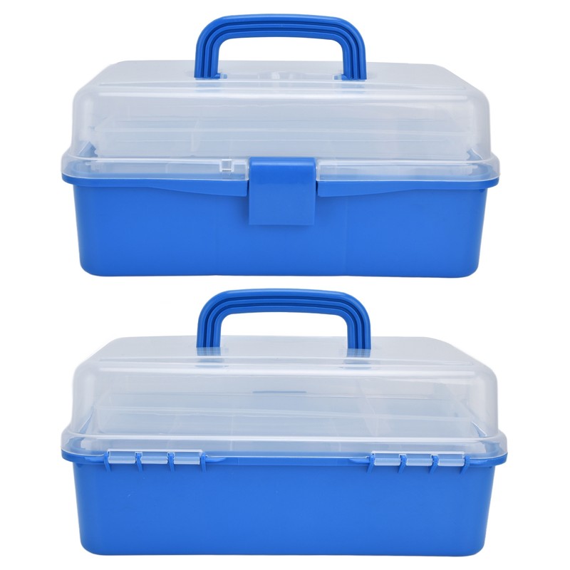Plastic Storage Box Portable 3 Layer Folding Handheld Tool Organizer