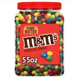M&M’S Chocolate Candy Bulk Jar Peanut Butter Milk Chocolate 55 Oz