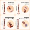 Set 7 Brochas Maquillaje Profesional Alto Nivel Color