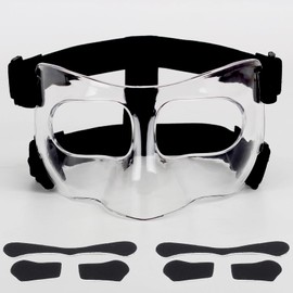 HIAARO QK01C Nose Guard for Broken Nose, Face Shield Masks for Soccer, Basketball, and Other Sports Protect, Adjustable, and Clear for Adults and Teenagers, Suitable for Men and Women