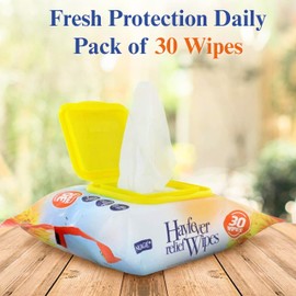 Lizzy Hayfever Relief Wipes (1 Pack 30 Wipes) | Enriched with Tea Tree & Peppermint Oil | Anti-Allergen Wipes for Face & Hands | Removes Pollen, Dust & Pet Allergens (1 Pack 30 Wipes)