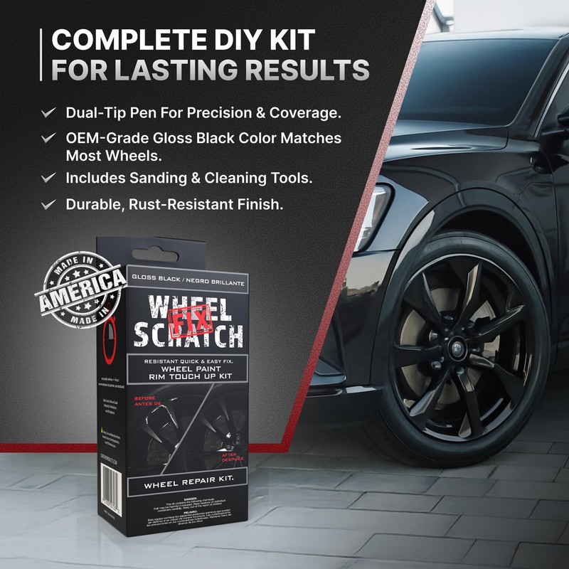 Wheel Scratch Fix® Gloss Black Touch Up Paint for Cars