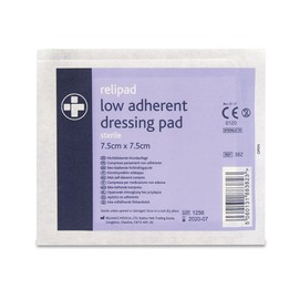 Reliance Medical RELIPAD First Aid Sterile Dressing, 7.5 cm W x 7.5 cm L | Pack of 100 Reliance Medical Low-Adherent, Absorbent Dressing Pads For For Minor Abrasions, Lacerations And Wounds