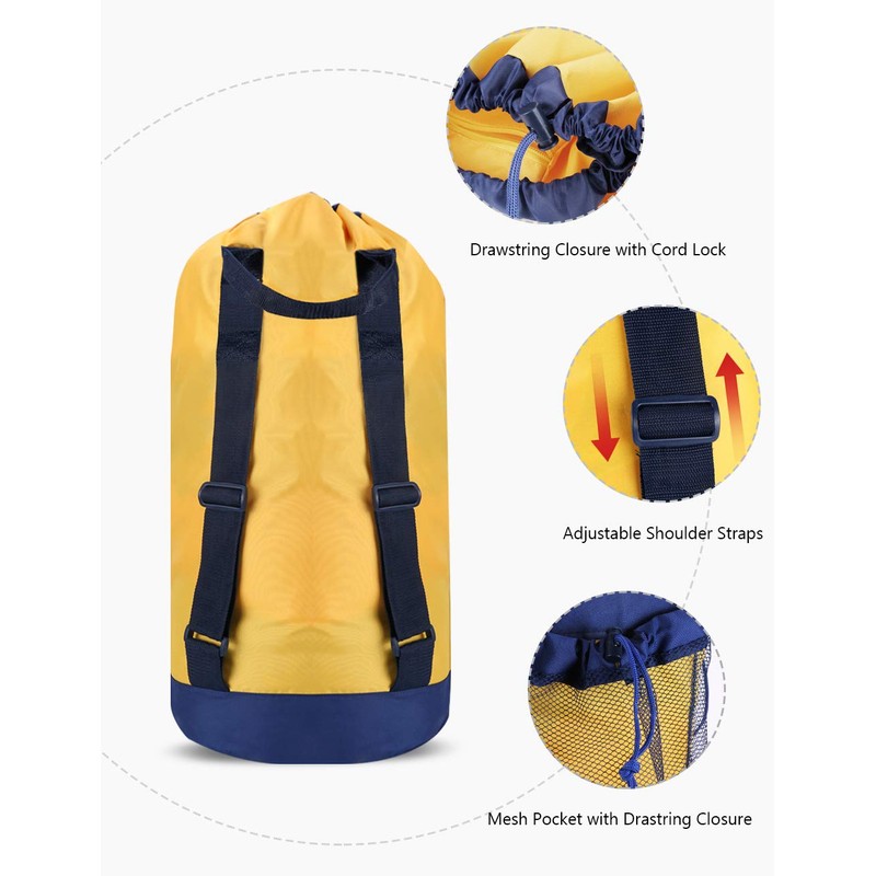 Dalykate Backpack Laundry Bag, Laundry Backpack with Shoulder Straps and