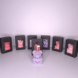 Mini Rose Bear Candles - Color: Gumball