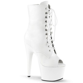 Pleaser ADORE-1021 Wht Faux Leather/Wht UK 2 (EU 35)