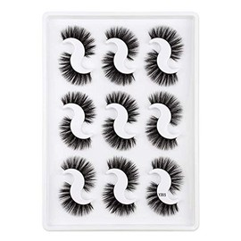 9 Pairs 3D Mink Lashes Super Value Super Dense Makeup Natural False Eyelashes Long Eyelash Extensions Fake Eyelashes Handmade (Y305)