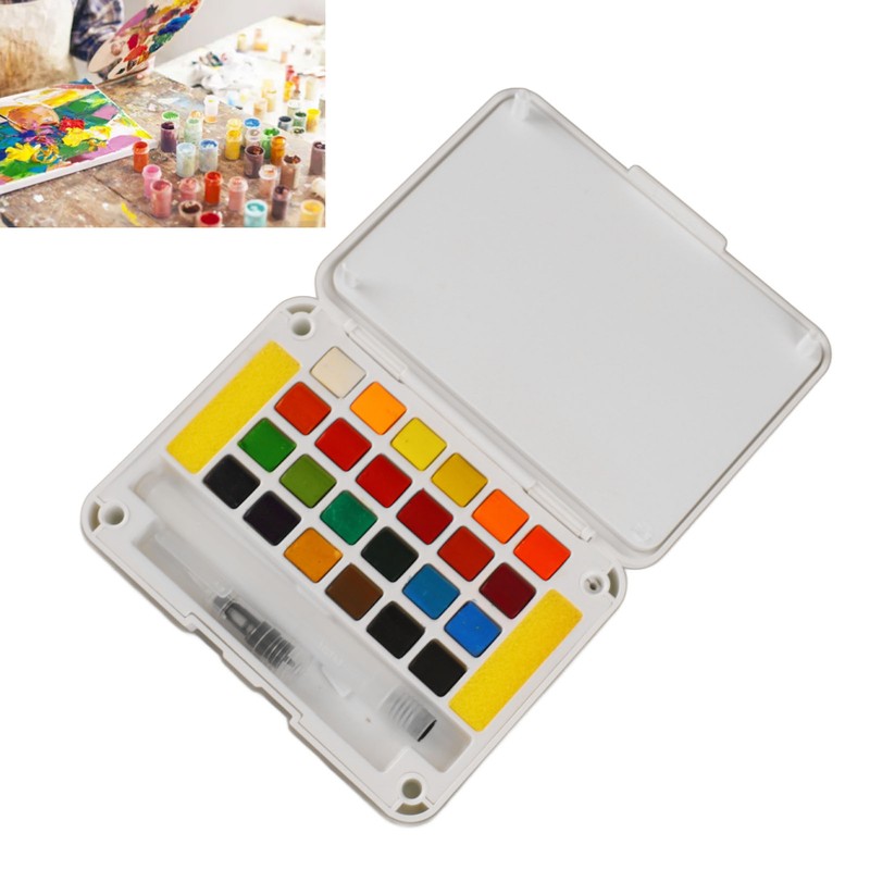 Water Color Paint 24 Bright Colors Quick Drying High Transparency