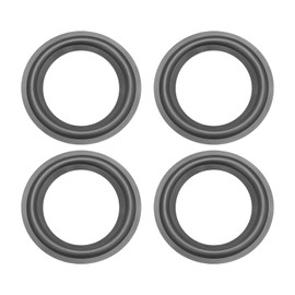 Rebower Speaker Foam Edge Surround Rings Rubber Perforated Subwoofer Rings Replacement Parts [for Repair or DIY Speaker Decoration] - 5.6" / Black / 4Pack
