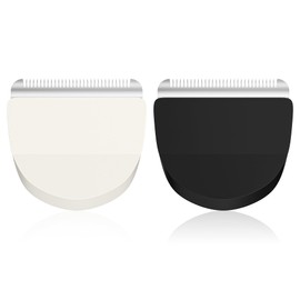 2 Pack Professional Peanut Clipper Blades, Snap-On Replacement Blade for Wahl Peanut Hair Clipper #2068-300（Black/Silver,White/Silver）