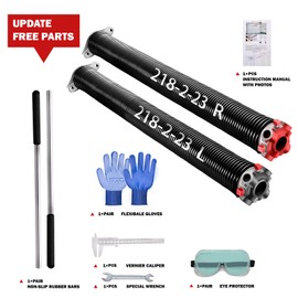 2" Garage Door Springs, Garage Door Spring Replacement,Torsion Springs Pair for Garage Door Set Includes Left Right Door Springs, with Non-Slip Winding Rods for DIY Replacement (0.207x2''x22'')