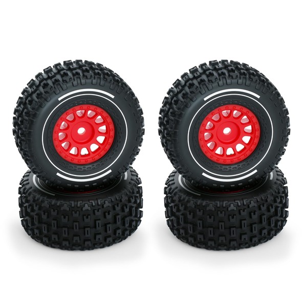 4Pcs RC Tires and Wheel for 1/14 Mojave Grom,RC Front/Rear