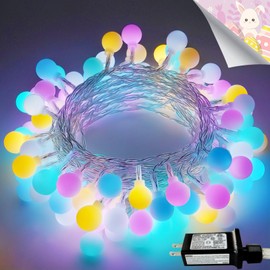 Easter String Lights Outdoor Indoor, 33ft 100LED Easter Pastel Lights with Timer, 8 Modes Plug in Multicolor Easter Globe Lights, Waterproof Twinkle Fairy Lights for Easter Decorations Bedroom Decor