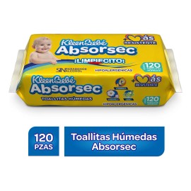 Toallas Humedas Kleenbebé Absorsec Limpiecito 120 Toallitas