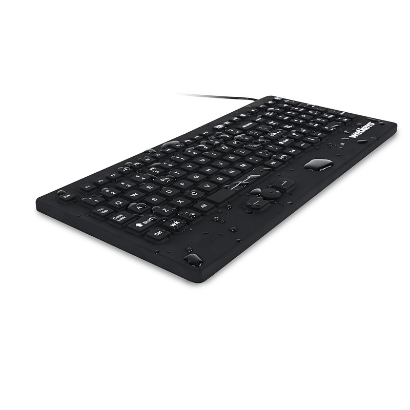 WetKeys "Rugged-Point Industrial-Grade Heavy-Duty Full-Size Washable Keyboard with Track-Pointer and