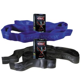 THERABAND CLX Banda de Resistencia con bucles, Paquete de 2 Bandas de Fitness para Ejercicios en casa, Entrenamiento portátil, Ideal para Atletas, buc