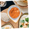 KICHOUSE 4pcs Seasoning Plate Set Ceramic Sauce Dishes Spoon Rests