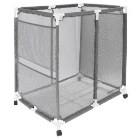 Pool Bins Pool Noodles Holder, Toys, Floats, Balls and Floats Equipment Mesh Rolling Storage Organizer Bin, (18.5" D x 33" W x 46" H), White, 455102