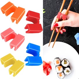 5 Pieces Reusable Chopsticks Helpers , Training Chopsticks Hinges Connector Training Chopstick Learning for Adults, Beginner, Trainers (Multicolor)