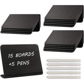 15 Buffet Signs, L Shaped Mini Boards, Suitable for Parties, Buffet and Bakery, Black