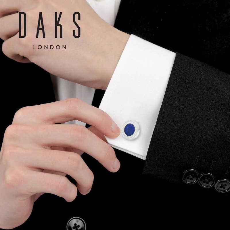 DAKS Ducks Round Lapis Lazuli Stone Cufflinks Cufflinks Cufflinks dc10121