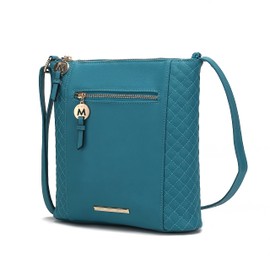 MKF Collection Crossbody Bags for women, Adjustable Strap Vegan Leather, Crossover Side Messenger Womens Purse By Mia K, Miranda Teal, Medium