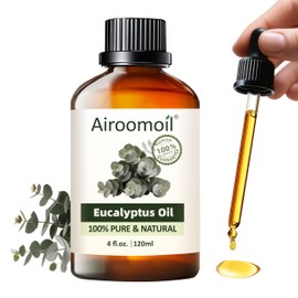 Airoomoil Pure Eucalyptus Essential Oil, 100% Natural Eucalyptus Essential Oil, Premium Grade Essential Oils for Diffusers for Home, Skin, Care Massage, Soap Making, Aromatherapy, 4 Fl Oz | 120ml