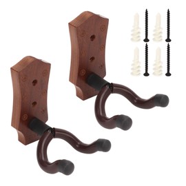 2pcs Guitar Wall Hanger Elegant Black Walnut Guitar Wall Mount for Mandolin Guitar Banjo Ukulele