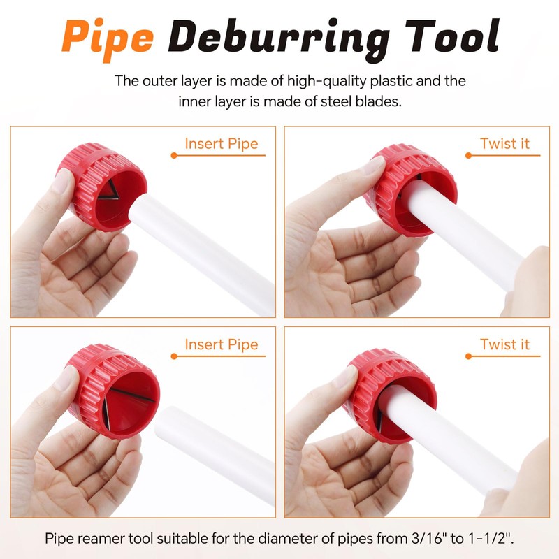 Lanties 18 pcs Plumbing Tools Kit, Pipe Depth Measuring Gauge,