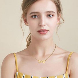 FFWTPY Jewellery Sets for Women Girls Forever Infinity Symbol Necklace Earrings Jewellery Set Gifts for Christmas Valentine's Day Mother's Day, Alloy Steel